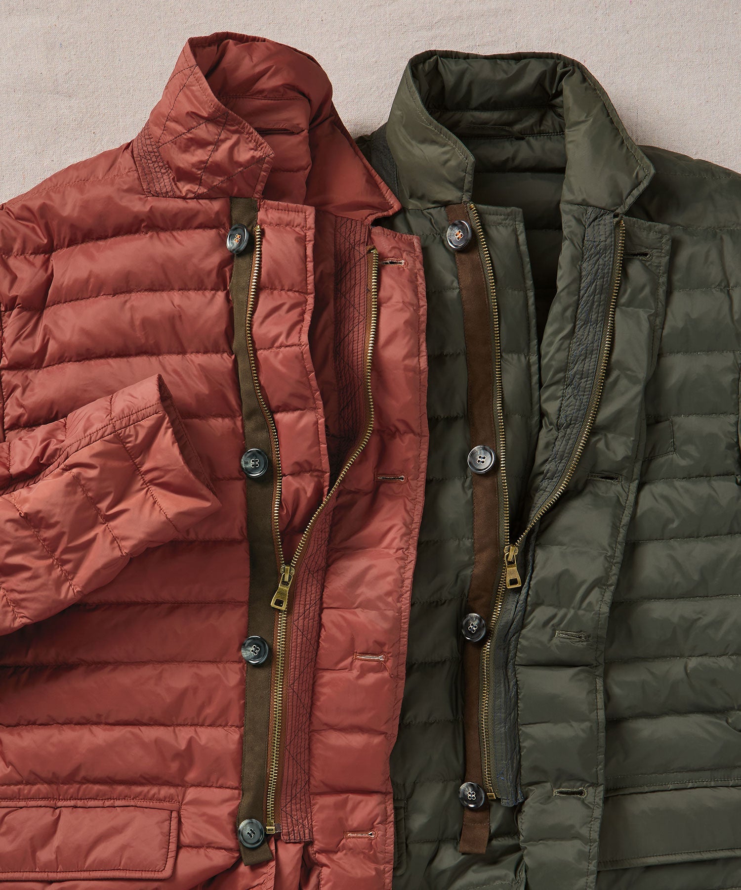 Quilted Down Puffer Jacket in Dark Olive by Borgo28