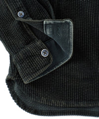 Wide Wale Cotton Corduroy Overshirt in Charcoal by Borgo28