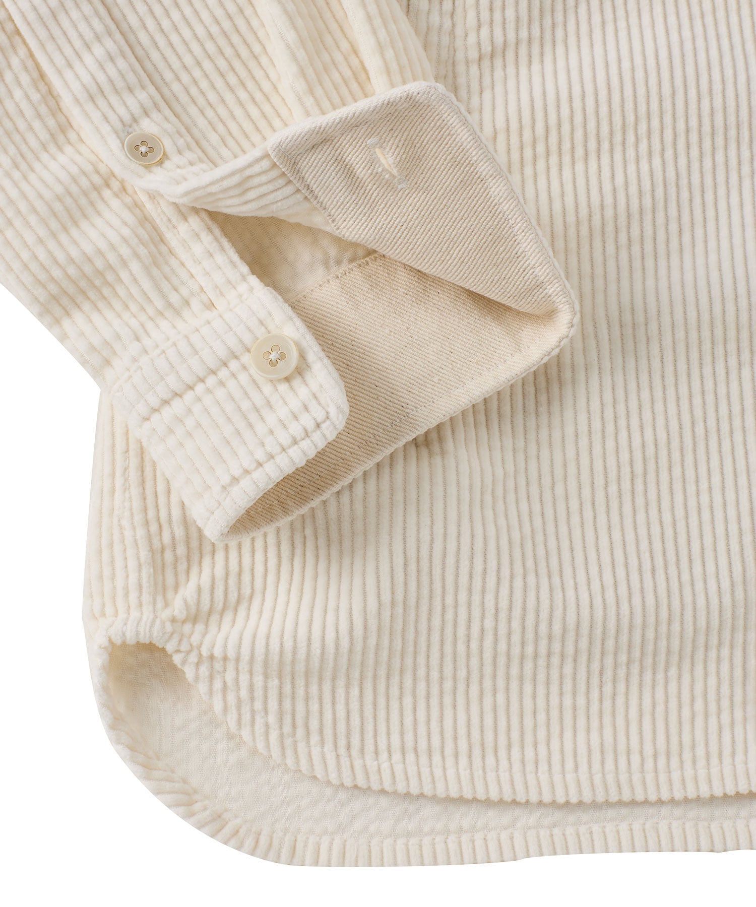 Wide Wale Cotton Corduroy Overshirt in Off White by Borgo28