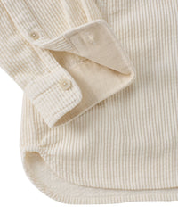 Wide Wale Cotton Corduroy Overshirt in Off White by Borgo28