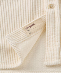 Wide Wale Cotton Corduroy Overshirt in Off White by Borgo28
