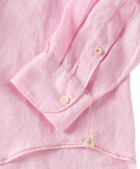 Italian Linen Long Sleeve Sport Shirt in Pink by Borgo28