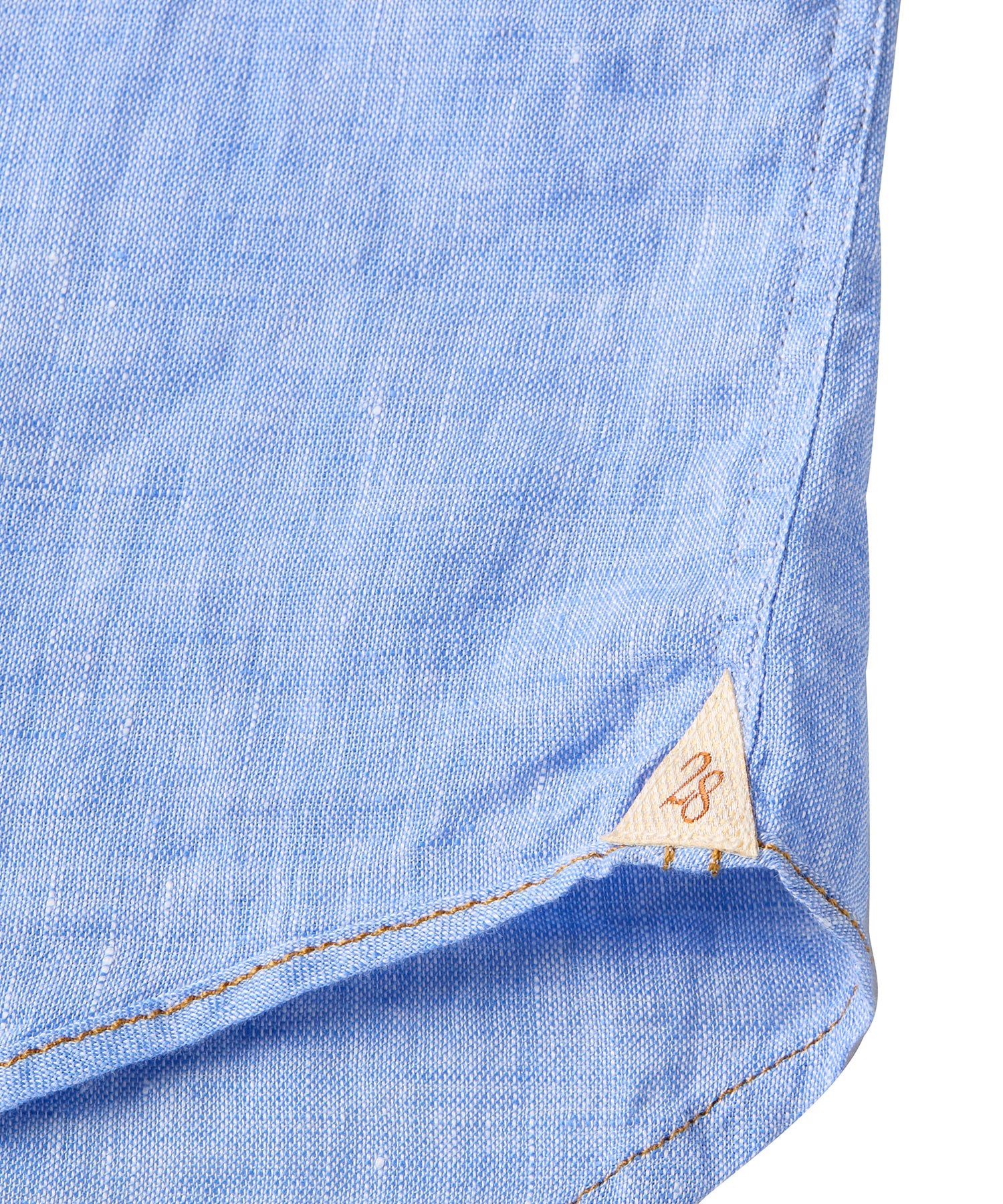 Italian Linen Short Sleeve Sport Shirt in Blue by Borgo28