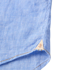 Italian Linen Short Sleeve Sport Shirt in Blue by Borgo28