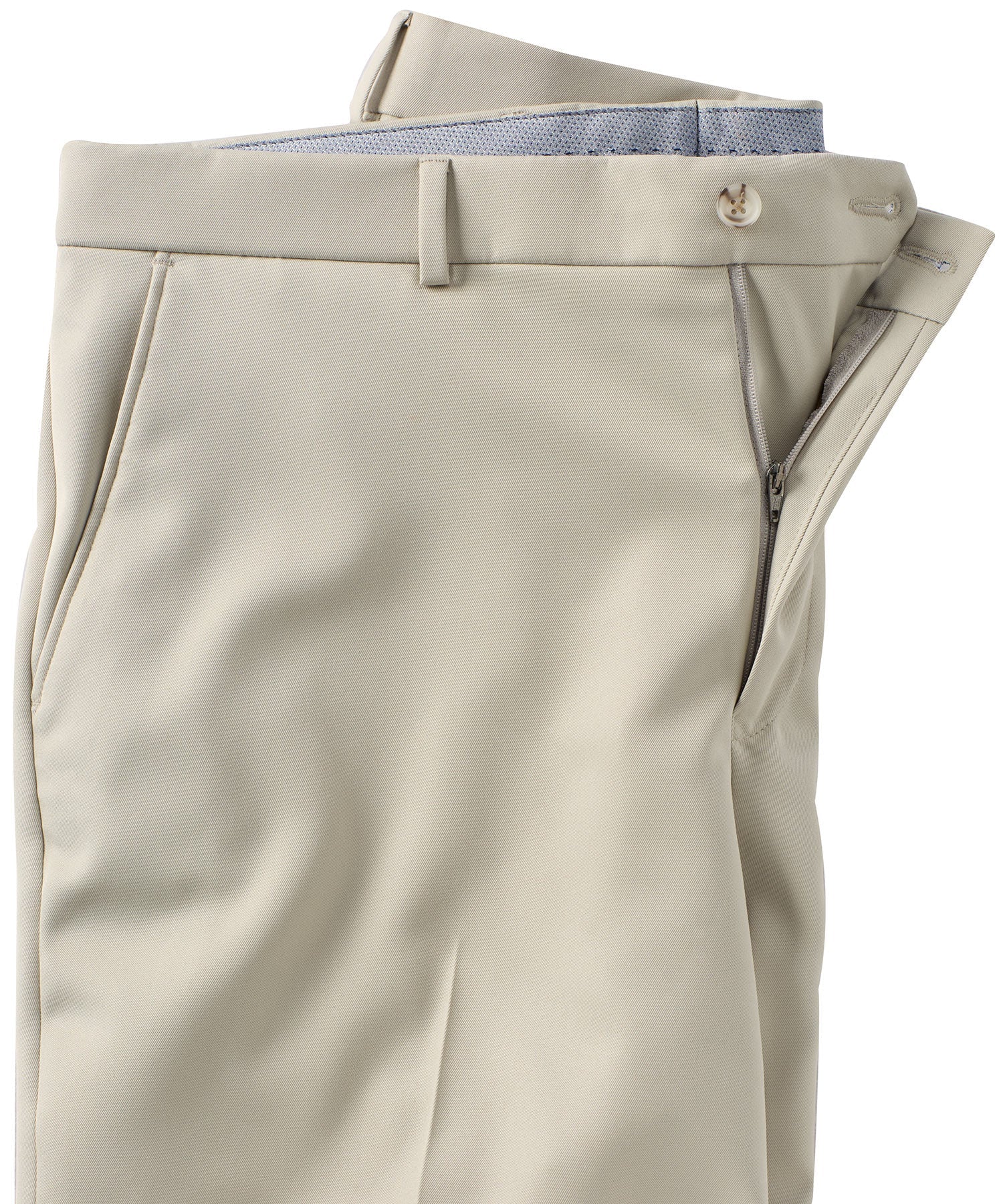 Micro Nano Travel Twill Performance Gabardine Plain Front Shorts in Cream (Nash Relaxed Fit) by Ballin