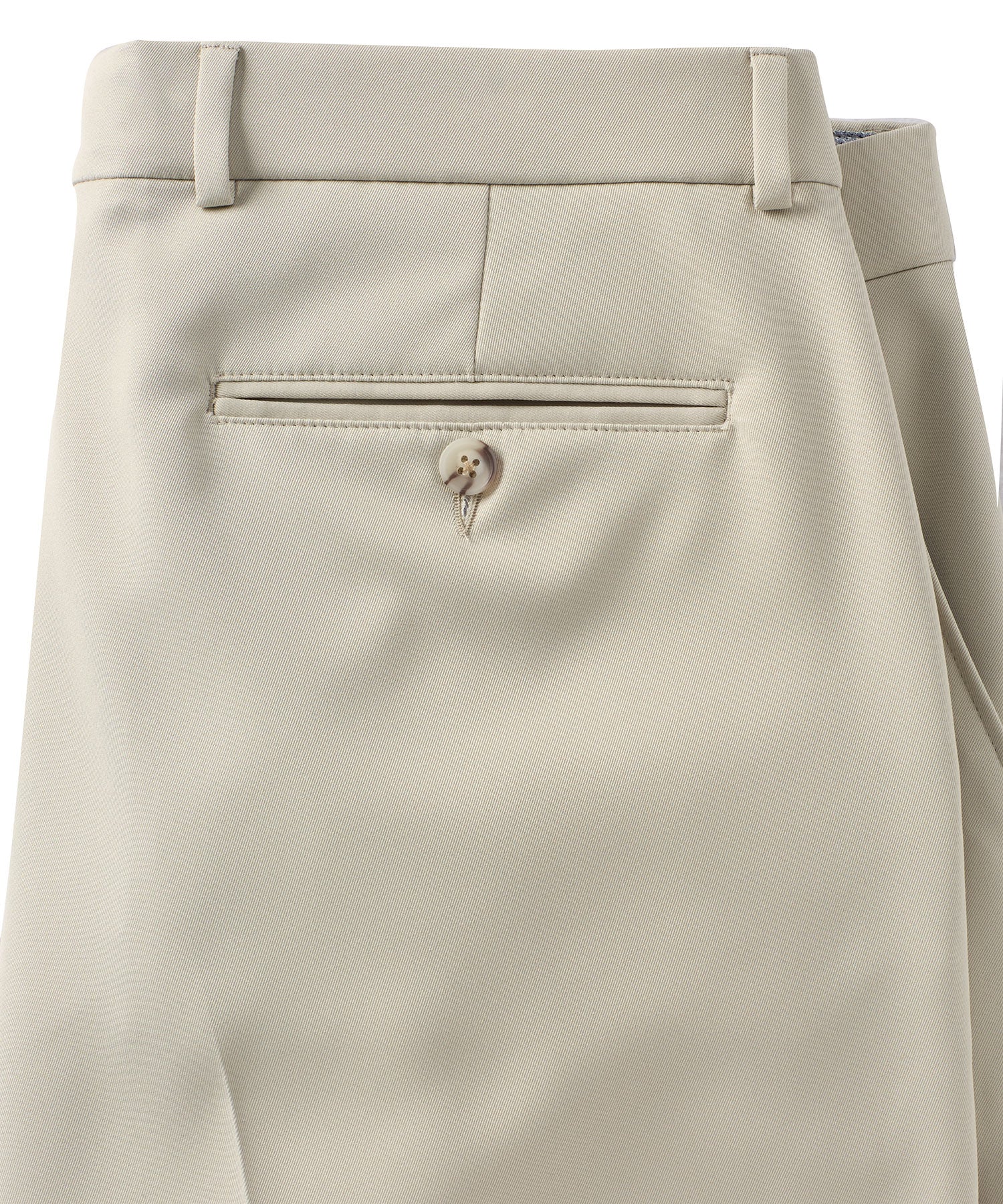 Micro Nano Travel Twill Performance Gabardine Plain Front Shorts in Cream (Nash Relaxed Fit) by Ballin