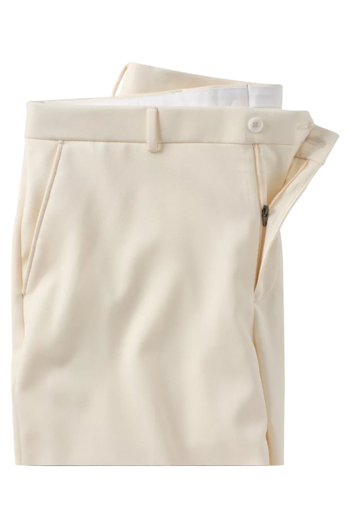 Micro Nano Travel Twill Performance Gabardine Plain Front Shorts in Oyster, Size 46 (Nash Relaxed Fit) by Ballin