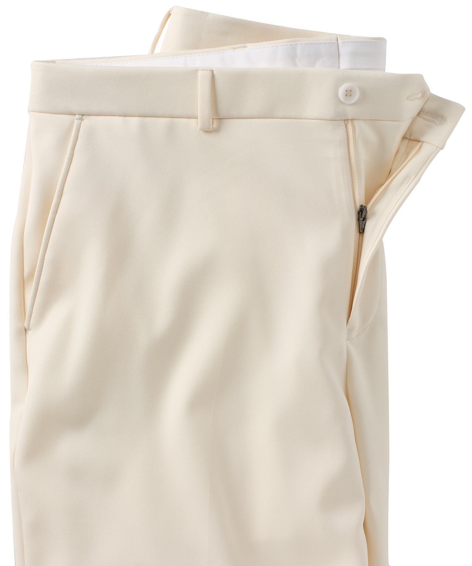 Micro Nano Travel Twill Performance Gabardine Plain Front Shorts in Oyster (Nash Relaxed Fit) by Ballin