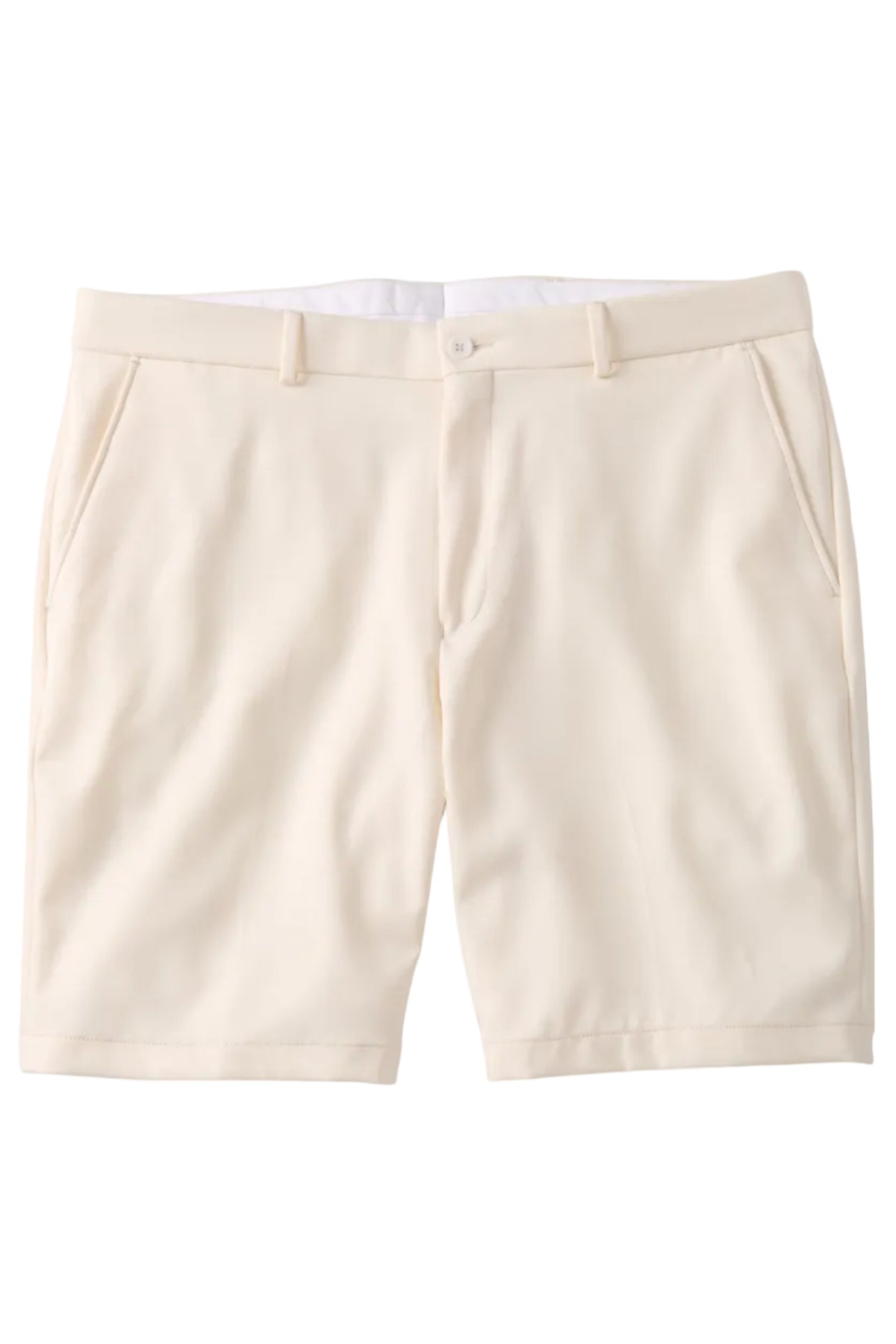 Micro Nano Travel Twill Performance Gabardine Plain Front Shorts in Oyster, Size 46 (Nash Relaxed Fit) by Ballin