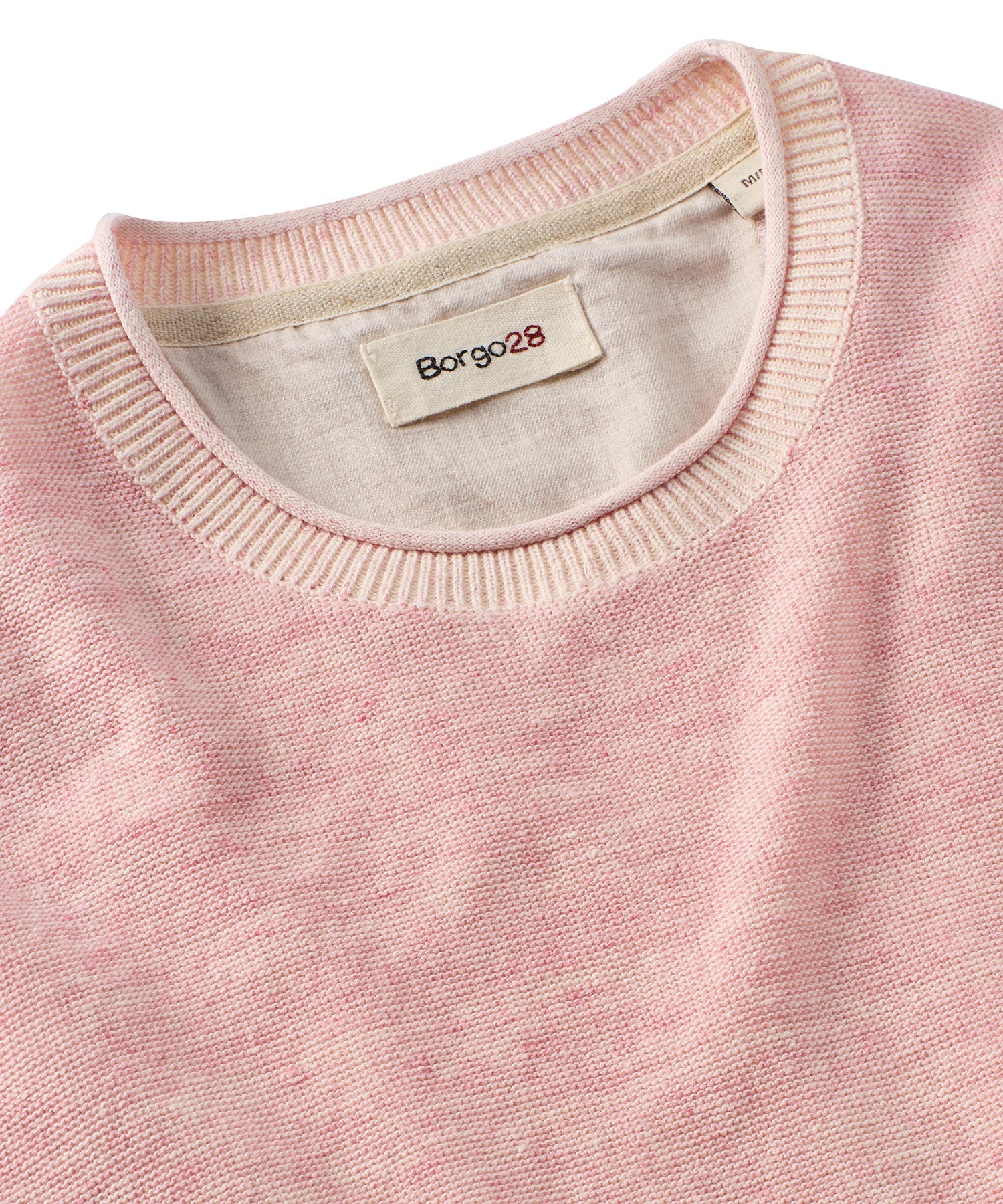 Cotton & Crewneck Sweater in Light Pink by Borgo28