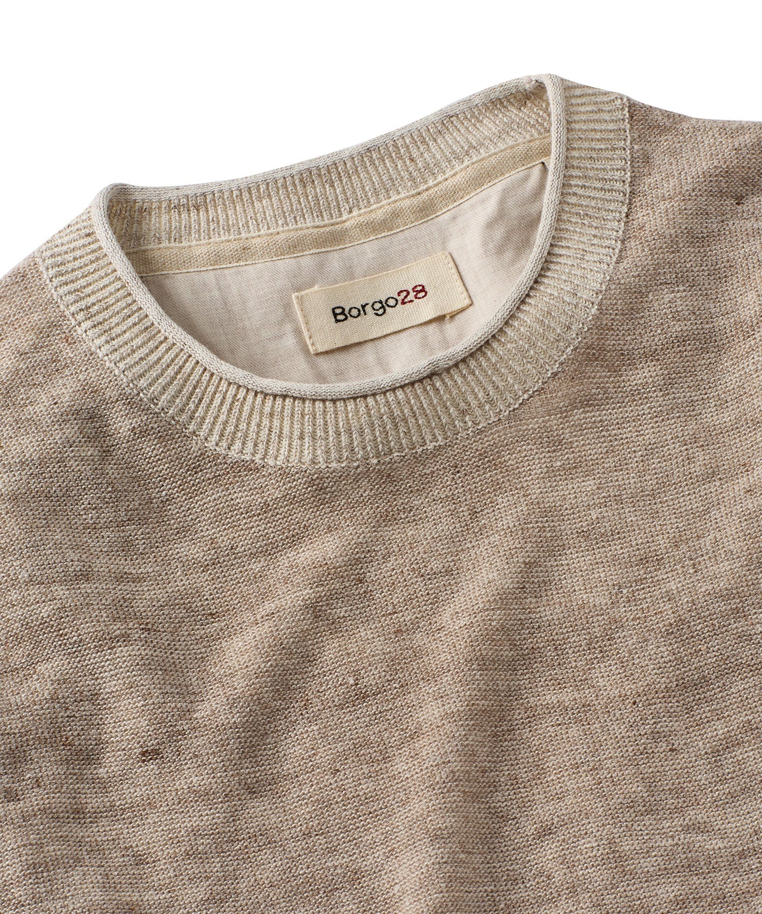 Cotton & Crewneck Sweater in Sand by Borgo28