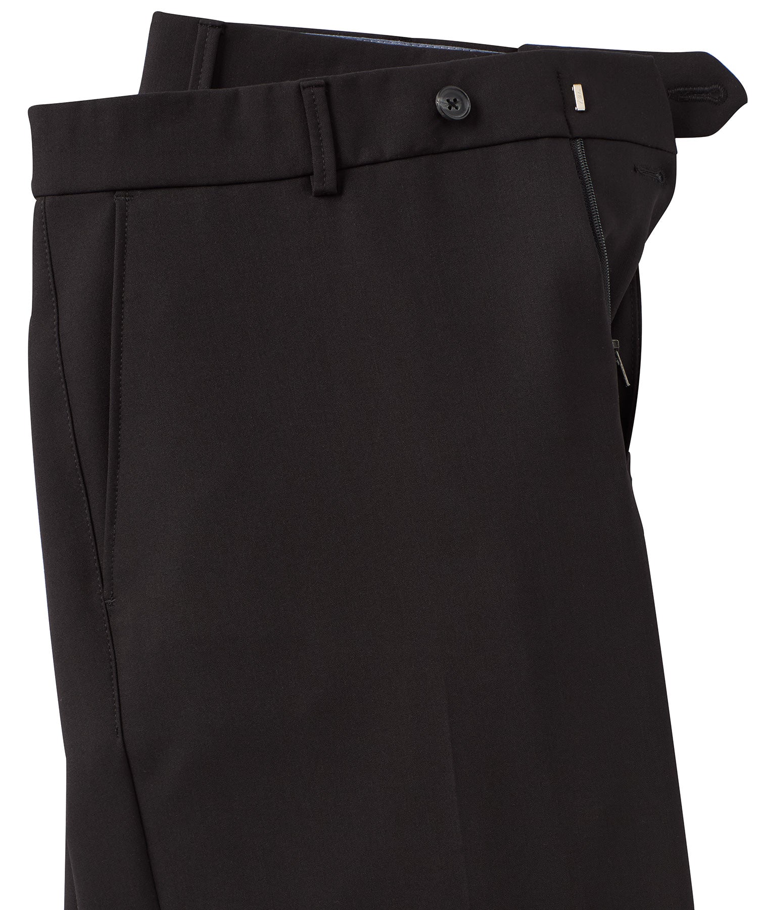 BIG FIT Comfort-EZE Commuter Bi-Stretch Gabardine Trouser in Black (Plain Front Model) by Ballin