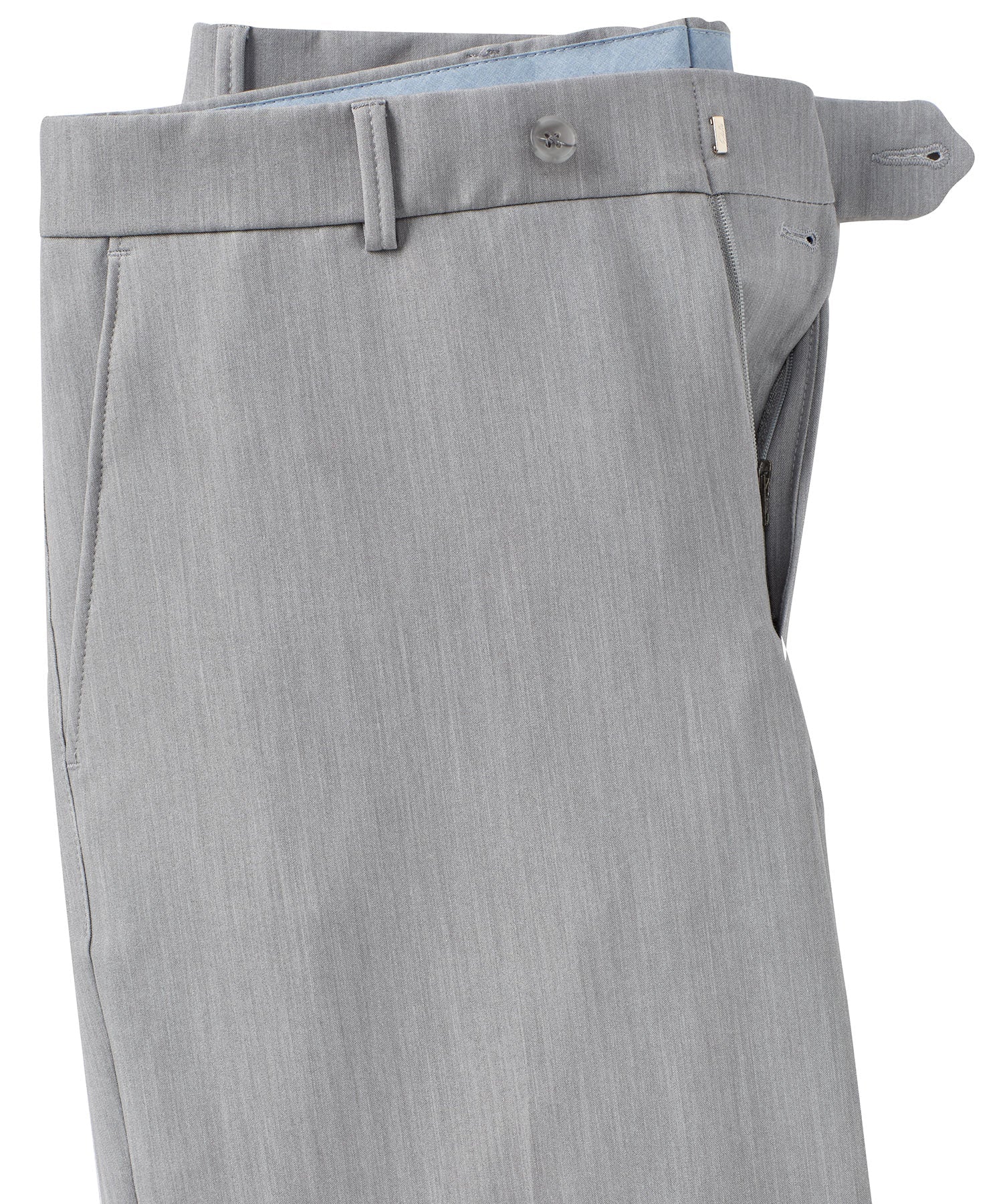 Comfort-EZE Commuter Bi-Stretch Gabardine Trouser in Pearl Grey, Size 30 (Soho Modern Fit) by Ballin