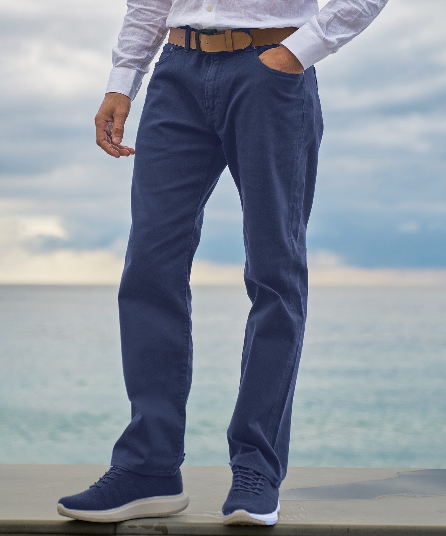 Broken Twill Stretch Cotton Chino in Choice of Colors (Atwater Modern Fit) by Ballin