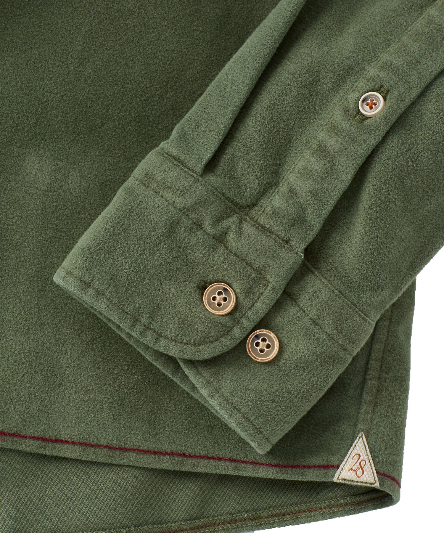 Moleskin Garment-Dyed Long-Sleeve Shirt in Sage by Borgo28