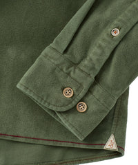 Moleskin Garment-Dyed Long-Sleeve Shirt in Sage by Borgo28