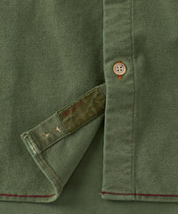 Moleskin Garment-Dyed Long-Sleeve Shirt in Sage by Borgo28