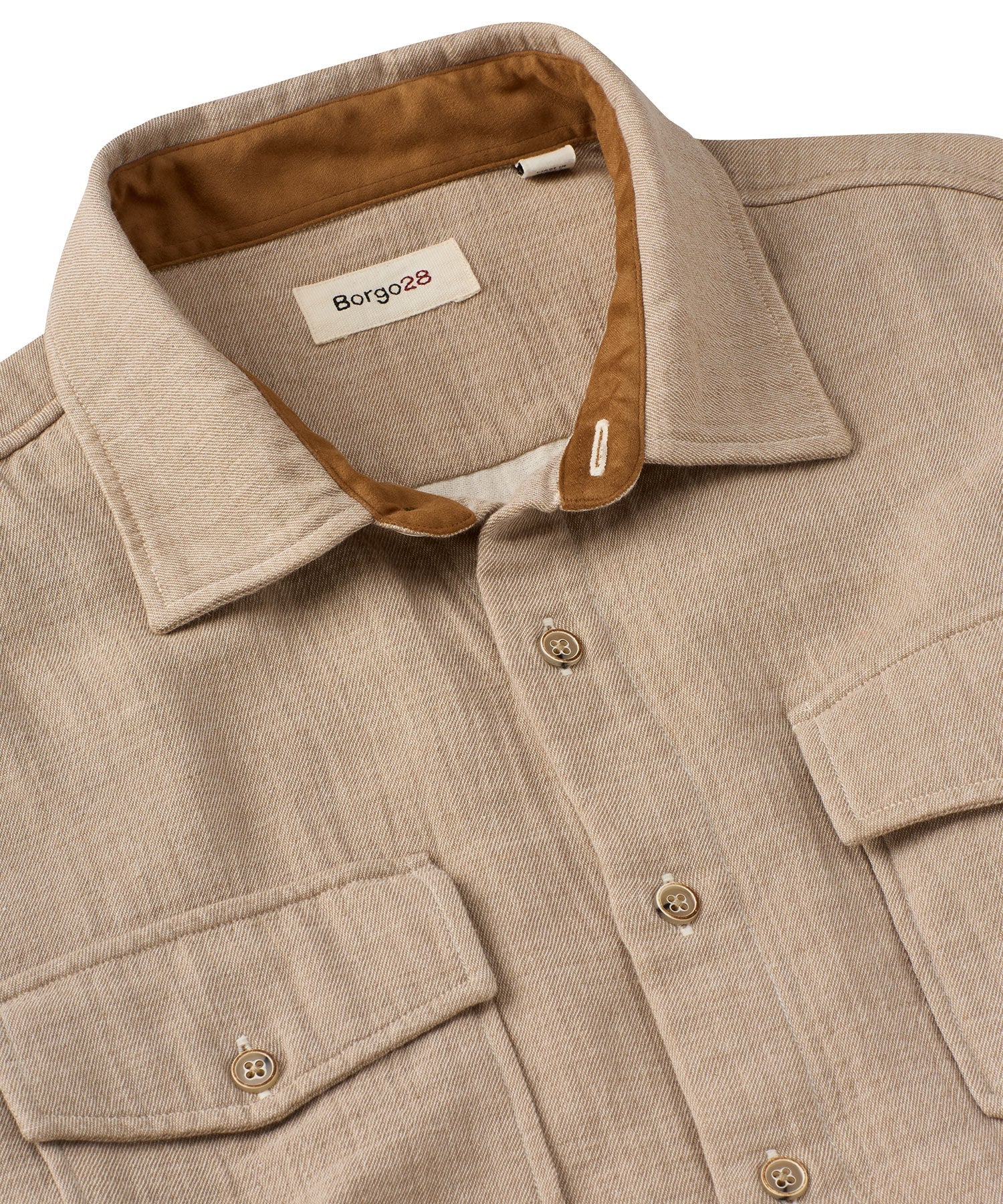 Double Face Overshirt in Mushroom by Borgo28