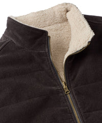 Corduroy and Fleece Reversible Vest in Charcoal/Oatmeal by Borgo28