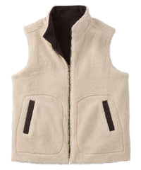 Corduroy and Fleece Reversible Vest in Charcoal/Oatmeal by Borgo28
