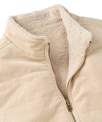 Corduroy and Fleece Reversible Vest in Oatmeal by Borgo28