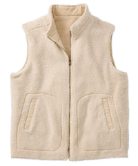 Corduroy and Fleece Reversible Vest in Oatmeal by Borgo28