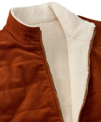 Corduroy and Fleece Reversible Vest in Rust/Oatmeal by Borgo28