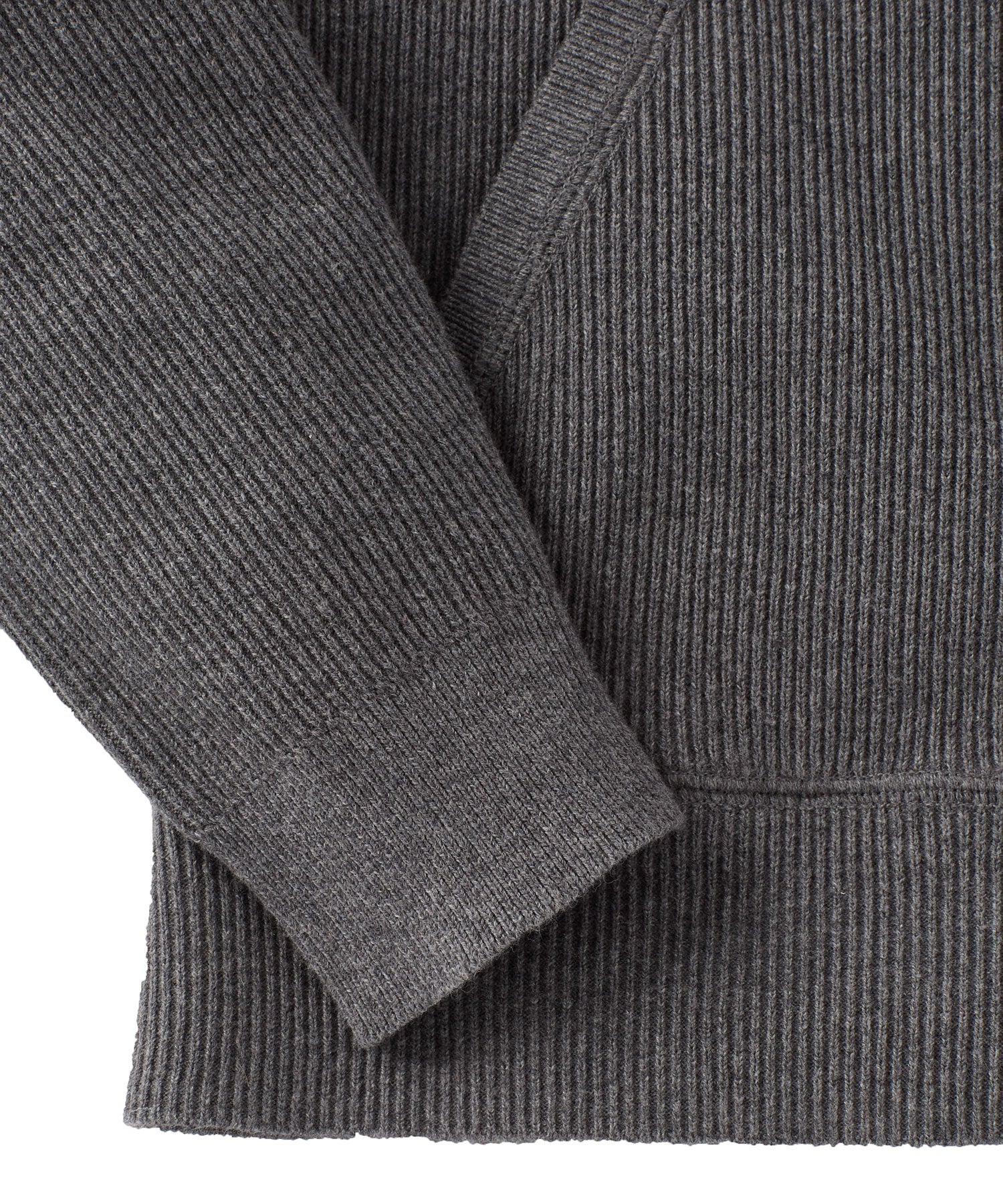 Cashmere Blend Raglan Sleeve Zip-Front Hoodie in Charcoal by Borgo28