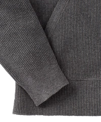 Cashmere Blend Raglan Sleeve Zip-Front Hoodie in Charcoal by Borgo28