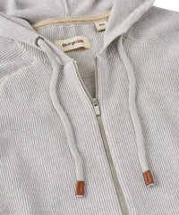 Cashmere Blend Raglan Sleeve Zip-Front Hoodie in Grey by Borgo28