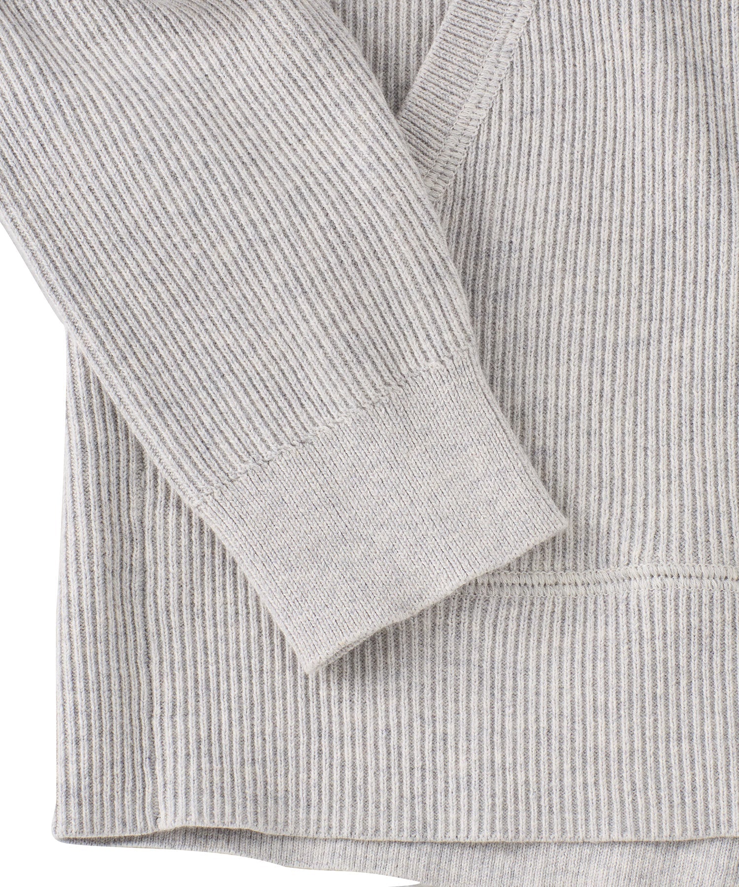 Cashmere Blend Raglan Sleeve Zip-Front Hoodie in Grey by Borgo28
