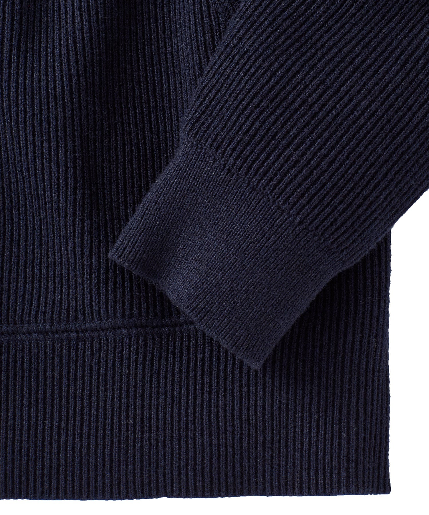 Cashmere Blend Raglan Sleeve Zip-Front Hoodie in Navy by Borgo28