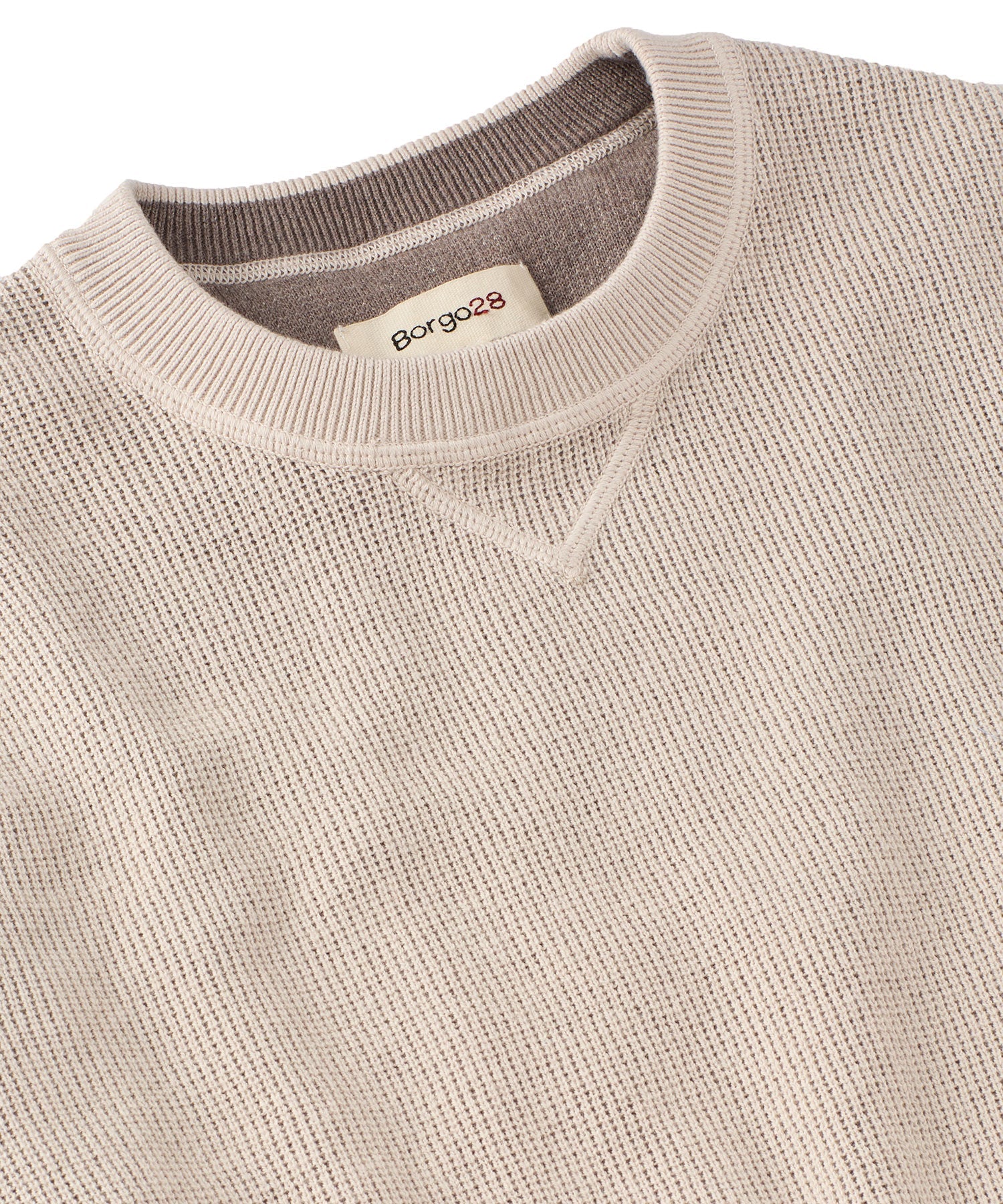 Reversible Cotton & Cashmere Sweater in Winter White/Beige by Borgo28