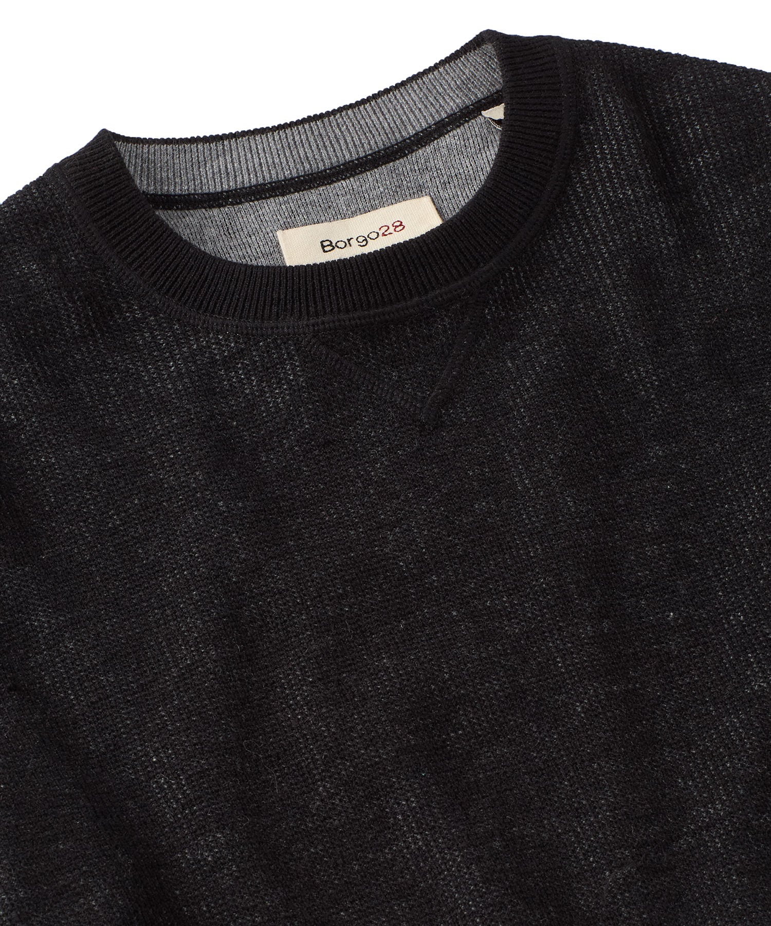 Reversible Cotton & Cashmere Sweater in Black/Grey by Borgo28