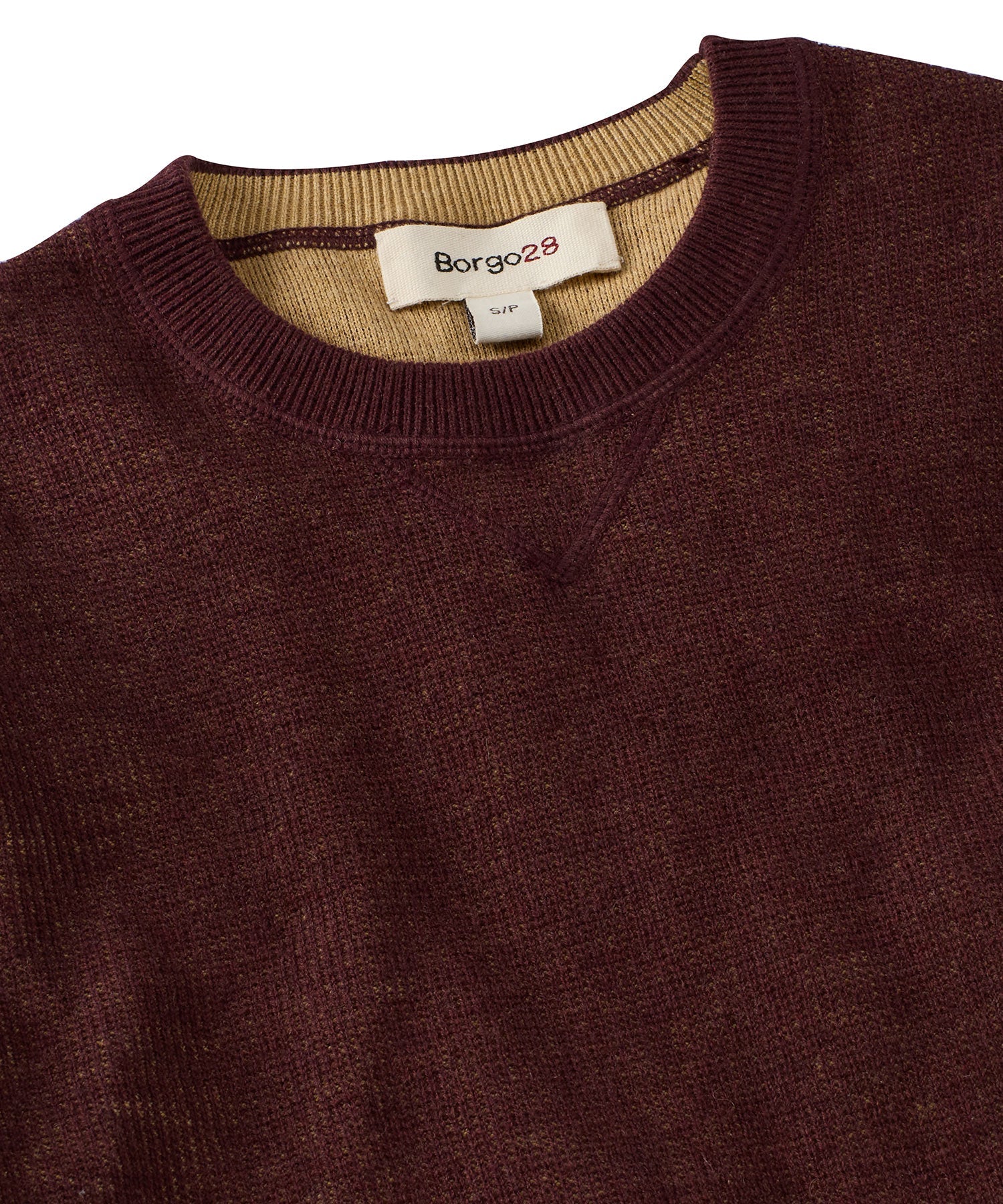Reversible Cotton & Cashmere Sweater in Cabernet/Mustard by Borgo28