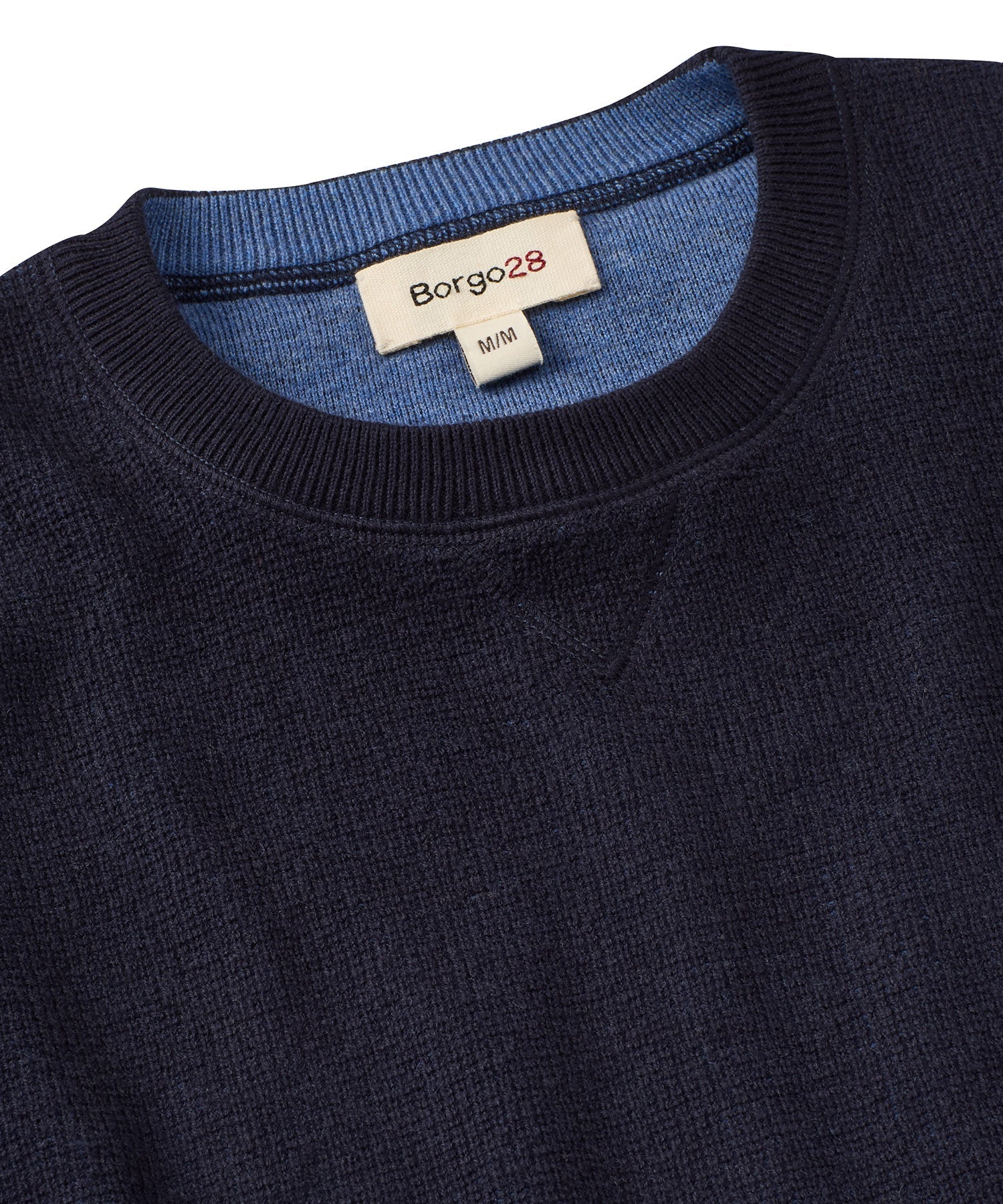Reversible Cotton & Cashmere Sweater in Navy/Blue (Size Large) by Borgo28