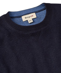 Reversible Cotton & Cashmere Sweater in Navy/Blue (Size Large) by Borgo28