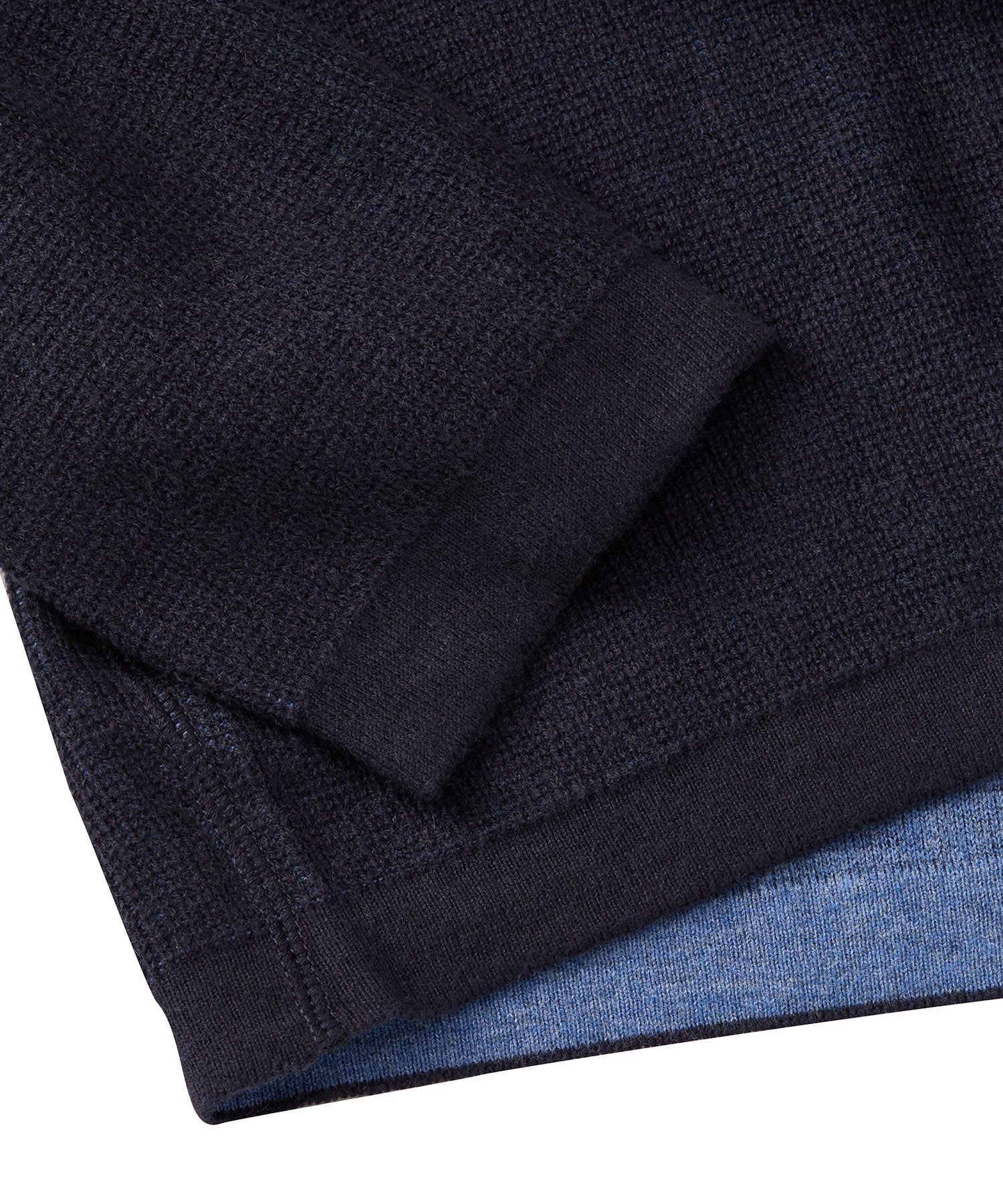 Reversible Cotton & Cashmere Sweater in Navy/Blue (Size Large) by Borgo28