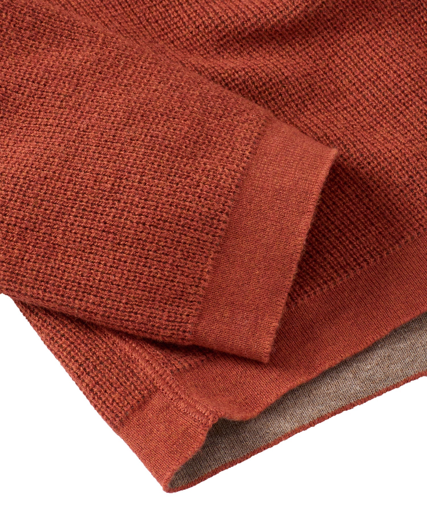 Reversible Cotton & Cashmere Sweater in Rust/Tan by Borgo28