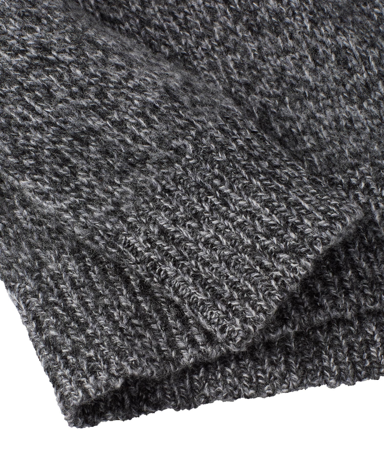 Extra Fine Merino Wool Raw Crew Neck Mouline Sweater in Charcoal by Borgo28