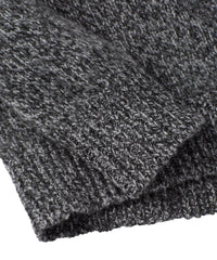 Extra Fine Merino Wool Raw Crew Neck Mouline Sweater in Charcoal by Borgo28