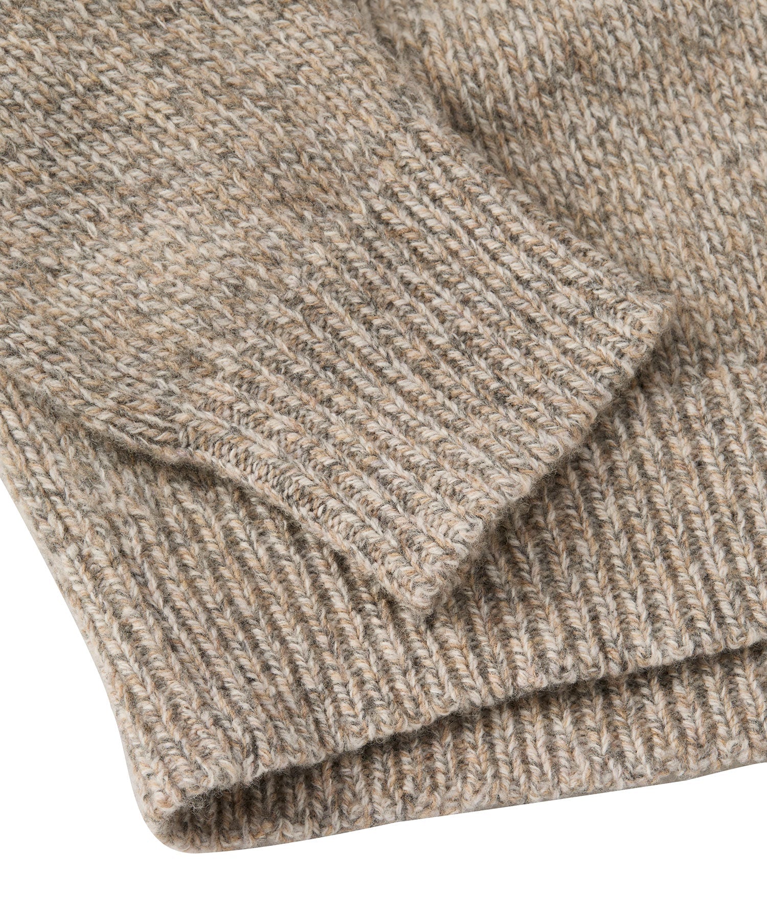 Extra Fine Merino Wool Raw Crew Neck Mouline Sweater in Stone by Borgo28