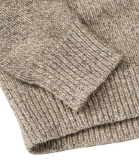 Extra Fine Merino Wool Raw Crew Neck Mouline Sweater in Stone by Borgo28