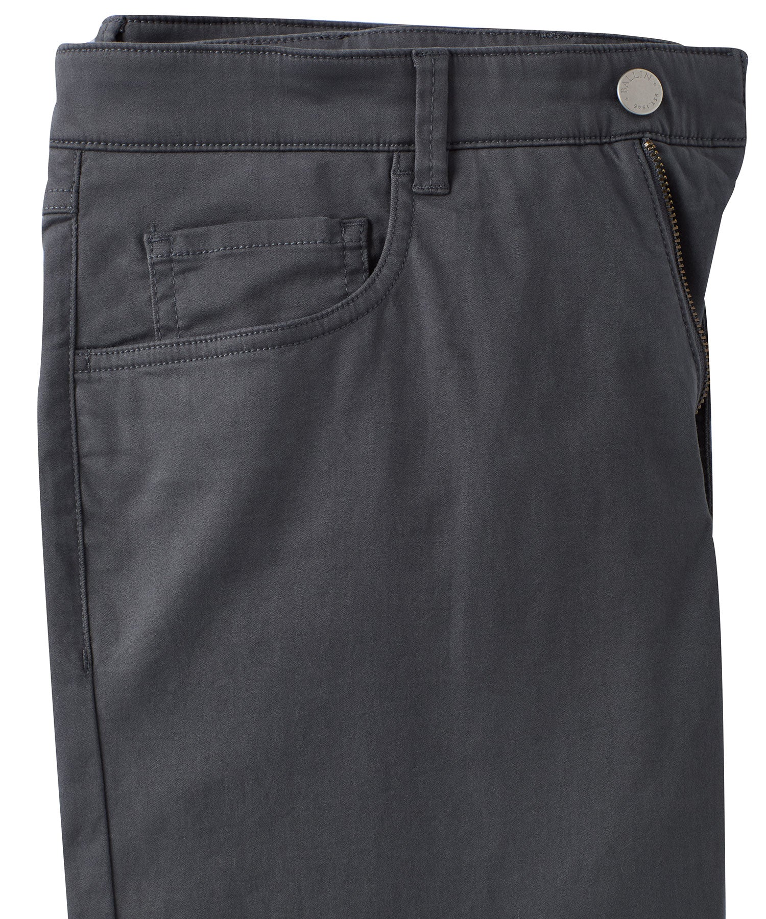 Cotton Sateen 5-Pocket Pant in Blue-Grey (Modern Straight Fit) by Borgo28