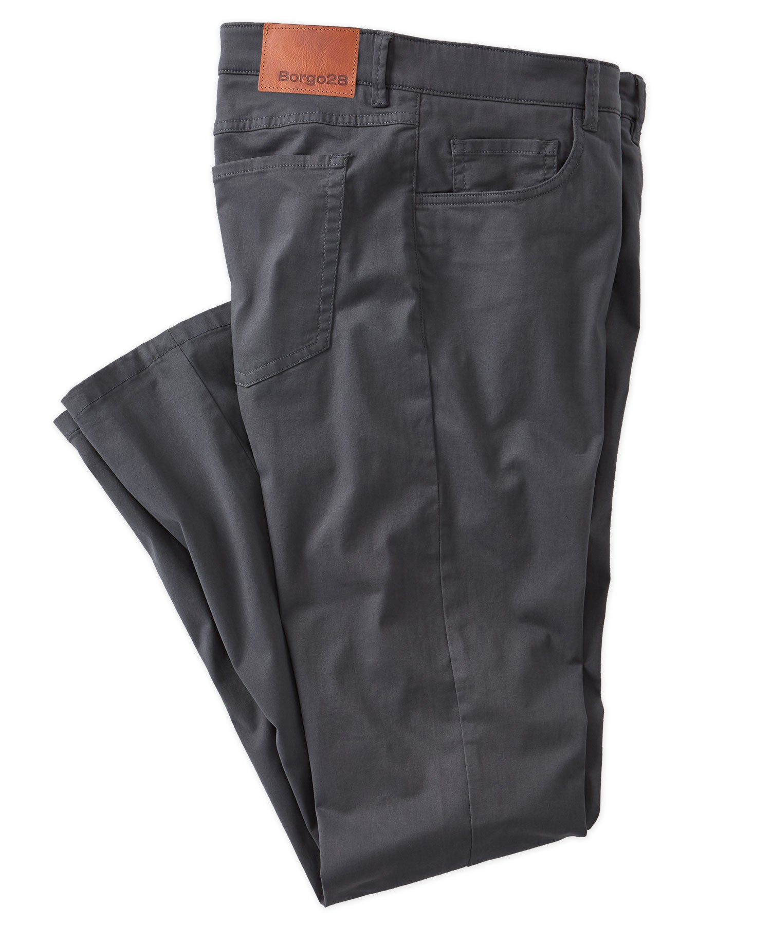 Cotton Sateen 5-Pocket Pant in Blue-Grey (Modern Straight Fit) by Borgo28