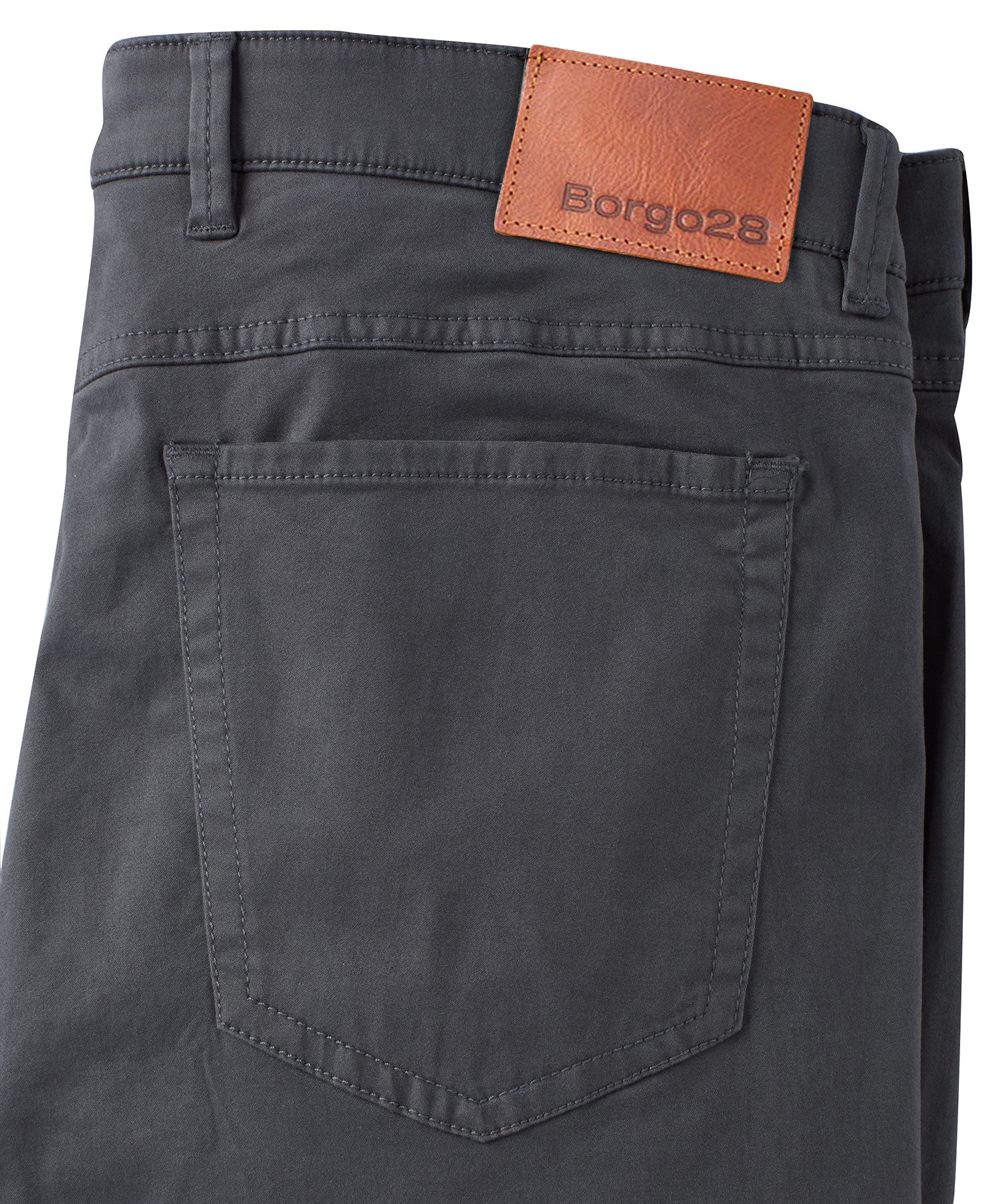 Cotton Sateen 5-Pocket Pant in Blue-Grey (Modern Straight Fit) by Borgo28