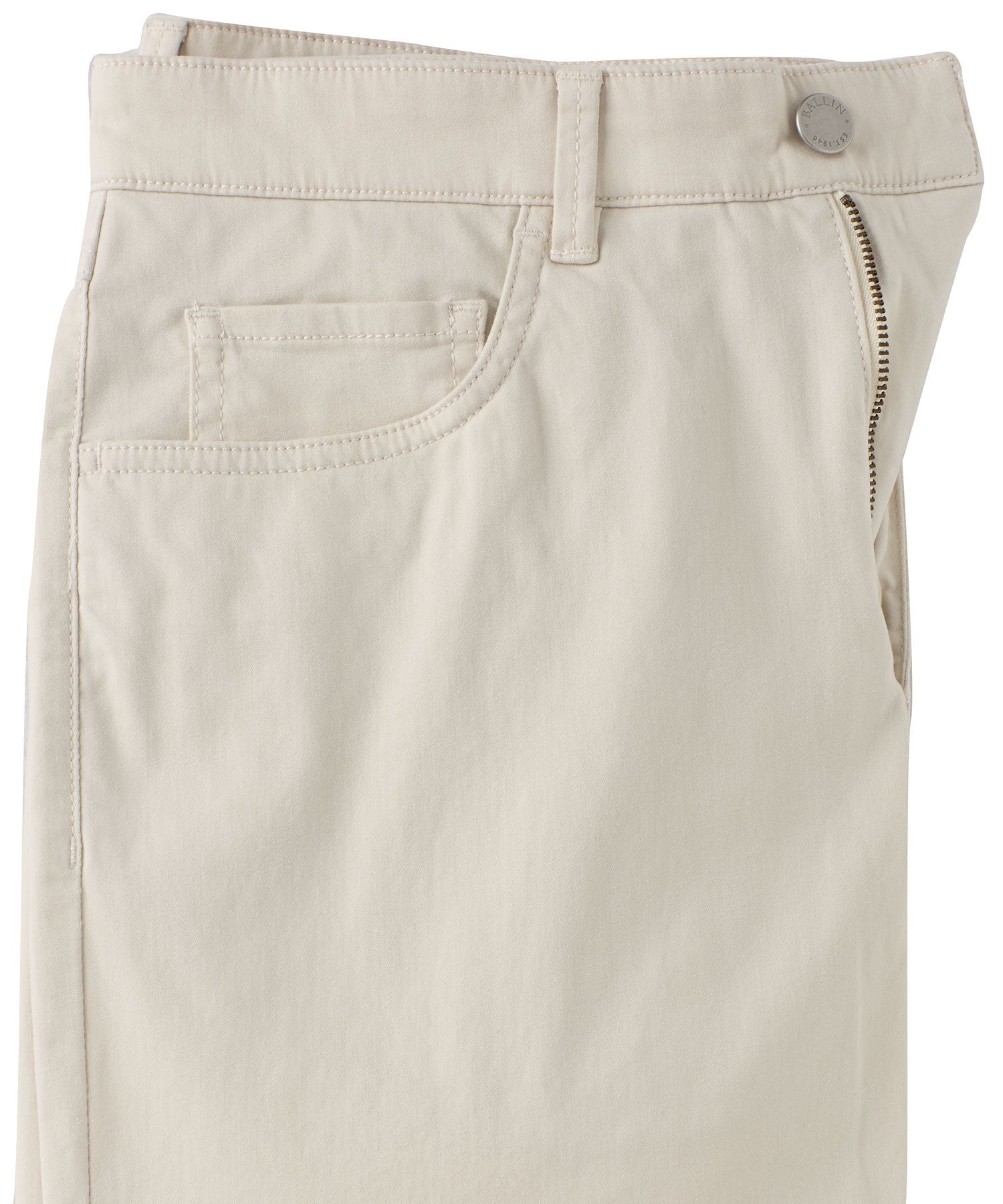 Cotton Sateen 5-Pocket Pant in Stone (Modern Straight Fit) by Borgo28