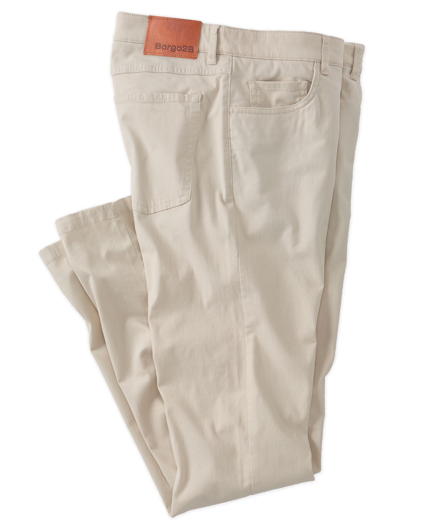 Cotton Sateen 5-Pocket Pant in Stone (Modern Straight Fit) by Borgo28