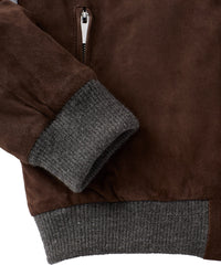 Suede Bomber Jacket in Brown by Borgo28