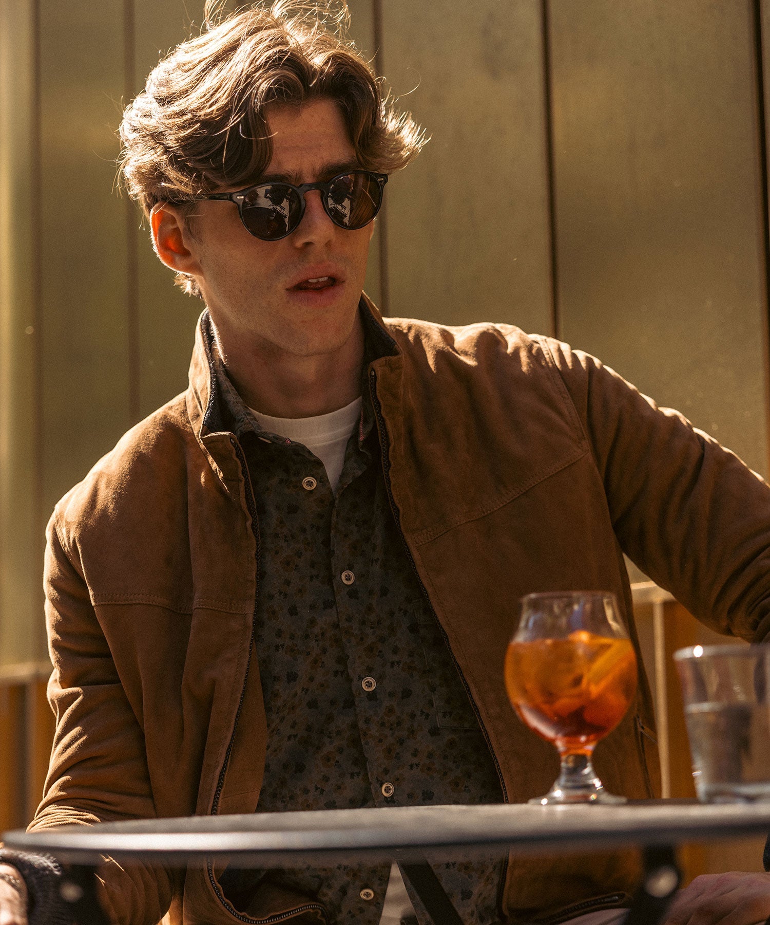 Suede Bomber Jacket in Tobacco by Borgo28